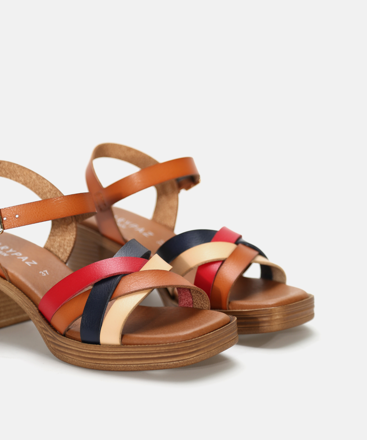 Sand&aacute;lia de plataforma tiras combinadas image number null